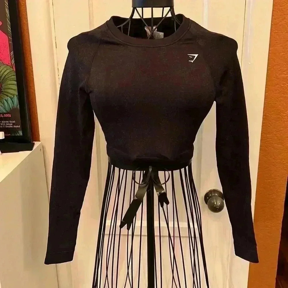 Gymshark Vital Long Sleeve Crop Top-Sz S